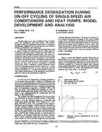 3524 — Performance Degradation During On-Off Cycling of Single-Speed Air Conditioners and Heat Pumps – Model Development and Analysis