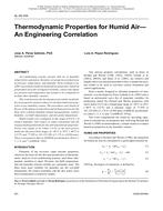 SL-08-039 — Thermodynamic Properties for Humid Air Ã¢Â€Â” An Engineering Correlation