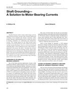 SL-08-025 — Shaft Grounding Ã¢Â€Â” A Solution to Motor Bearing Currents