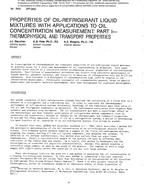 2937 (RP-356) — Properties of Oil-Refrigerant Liquid Mixtures with Applications ot Oil Concentration Measurement: Part I Ã¢Â€Â” Thermophysical and Transport Properties