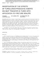 SF-86-16-5 (RP-414) — Investigation of the Effects of Turbulence-Producing Inserts on Heat Transfer in Tubes with Application to Fire-Tube Boilers