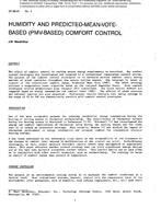 SF-86-01-1 — Humidity and Predicted-Mean-Vote-Based (PMV-Based) Comfort Control