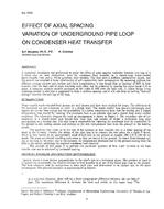 3150 — Effect of Axial Spacing Variation of Underground Pipe Loop on Condenser Heat Transfer