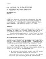 NY-87-19-2 — On the Use of Duty Cyclers in Residential HVAC Systems