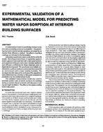 3357 — Experimental Validation of a Mathematical Model for Predicting Water Vapour Sorption at Interior Building Surfaces