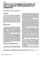 CH-93-07-1 — Effect of Framing Systems on the Thermal Performance of Windows