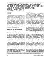 3720 — Determining the Effect of Lighting on the Thermal Behaviour of Buildings Using a Simplified Computer Model with DOE-2