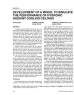 SD-95-04-4 — Development of a Model to Simulate the Performance of Hydronic Radiant Cooling Ceilings