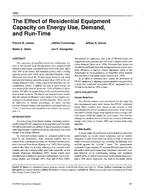 4082 — The Effect of Residential Equipment Capacity on Energy Use, Demand, and Run-Time