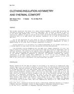 3114 — Clothing Insulation Asymmetry and Thermal Comfort