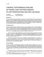 3162 — Thermal Performance Analysis of Finned Tube Heat Exchangers at Low Temperatures and Airflow Rates