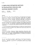 3021 — A Simplified Estimation Method in Calculating Cooling and Heating Degree Hours