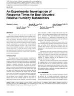 DA-07-051 An Experimental Investigatin of Response Times for Duct-Mounted Relative Humidity Transmitters