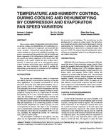 3859 — Temperature and Humidity Control During Cooling and Dehumidifying by Compressor and Evaporator Fan Speed Variation