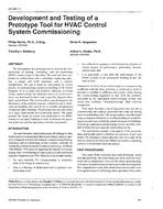 AT-96-01-1 — Development and Testing of a Prototype Tool for HVAC Control System Commissioning