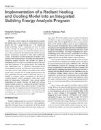 PH-97-14-2 — Implementation of a Radiant Heating and Cooling Model into an Integrated Building Energy Analysis Program