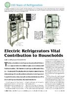 Electric Refrigerators Vital Contribution to Households