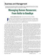 Business and Management: Managing Human Resources: From Hello to Goodbye