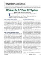 Refrigeration Applications: Efficiency for R-717 And R-22 Systems