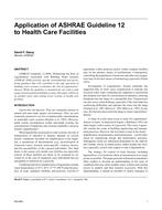 Application of ASHRAE Guideline 12 to Health Care Facilities