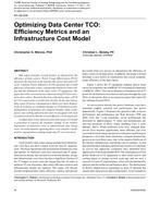 NY-08-008 — Optimizing Data Center TCO: Efficiency Metrics and anInfrastructure Cost Model