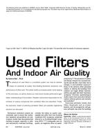 Used Filters and Indoor Air Quality