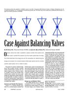 Case Against Balancing Valves