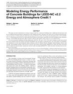 Modeling Energy Performance of Concrete Buildings for LEED-NC v2.2 Energy and Atmosphere Credit 1