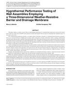 Hygrothermal Performance Testing of Wall Assemblies Employing a Three-Dimensional Weather-Resistive Barrier and Drainage Membrane