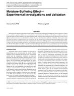 Moisture-Buffering EffectÃ¢Â€Â”Experimental Investigations and Validation