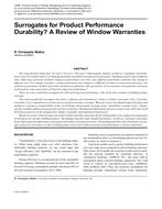 Surrogates for Product Performance Durability? A Review of Window Warranties