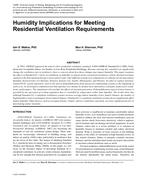 Humidity Implications for Meeting Residential Ventilation Requirements