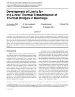 Development of Limits for the Linear Thermal Transmittance of Thermal Bridges in Buildings