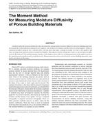 The Moment Method for Measuring Moisture Diffusivity of Porous Building Materials