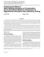 Predicting the Effect of Wall-Cladding Ventilation on Condensation due to Sun-Driven Moisture: Comparison of Hygrothermal Simulation with Laboratory Testing