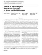 Effects of Air Leakage of Residential Buildings in Mixed and Cold Climates