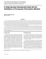 A High-Quality Residential Data Set for Validation of Computer Simulation Models