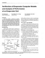 CH-89-23-1 — Verification of Evaporator Computer Models and Analysis of Performance of an Evaporator Coil