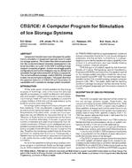 CH-89-22-3 — CBS/ICE: A Computer Program for Simulation of Ice Storage Systems