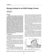 CH-89-21-3 — Energy Analysis in an HVAC Design Course