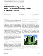 CH-09-060 — Performance Study of an HVAC Counterflow Cooling Tower in a Humid Climate