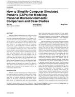 CH-09-049 — How to Simplify Computer Simulated Persons (CSPs) for Modeling Personal Microenvironments: Comparison and Case Studies