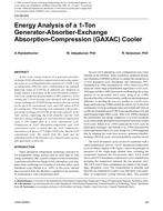 CH-09-043 — Energy Analysis of a 1-Ton Generator-Absorber-Exchange Absorption-Compression (GAXAC) Cooler