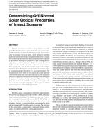 CH-09-018 — Determining Off-Normal Solar Optical Properties of Insect Screens