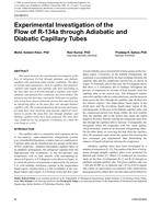 CH-09-011 — Experimental Investigation of the Flow of R-134a through Adiabatic and Diabatic Capillary Tubes