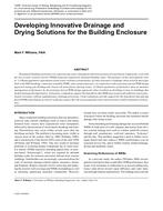 Developing Innovative Drainage and Drying Solutions for the Building Enclosure