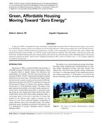 Green, Affordable Housing Moving Toward Ã¢Â€ÂœZero EnergyÃ¢Â€Â