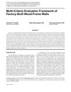 Multi-Criteria Evaluation Framework of Factory-Built Wood-Frame Walls