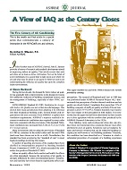 The First Century of Air Conditioning. Article 12: A View of IAQ as the Century Closes