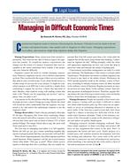 Legal Issues: Managing in Difficult Economic Times